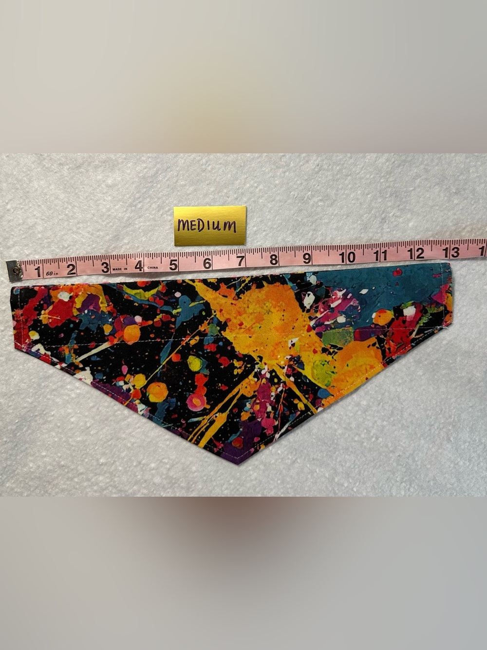 Handmade Pet Multicolor Paint-Splash Critter Cape Bandana Scarf Reversible - Picture 8 of 9